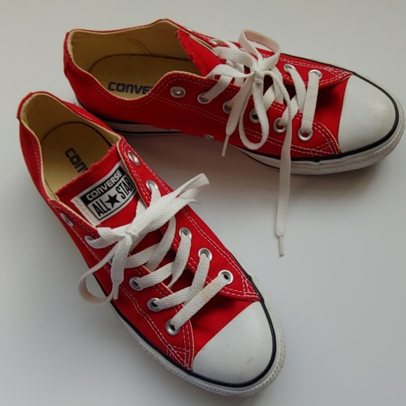 Converse Shoes - Like New Red Converse-women 8 -mens 6